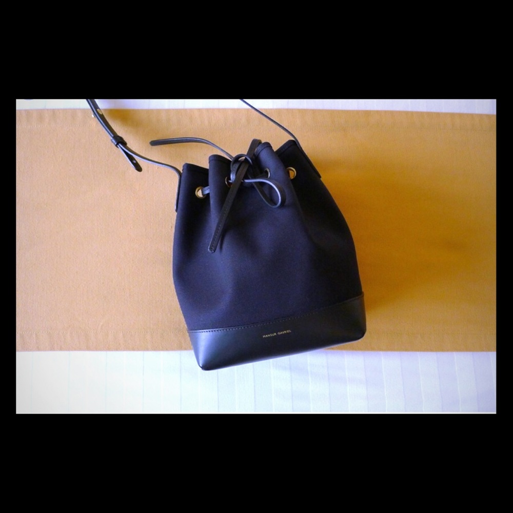 SOLD!! MANSUR GAVRIEL REG. BLACK CANVAS BUCKET BAG